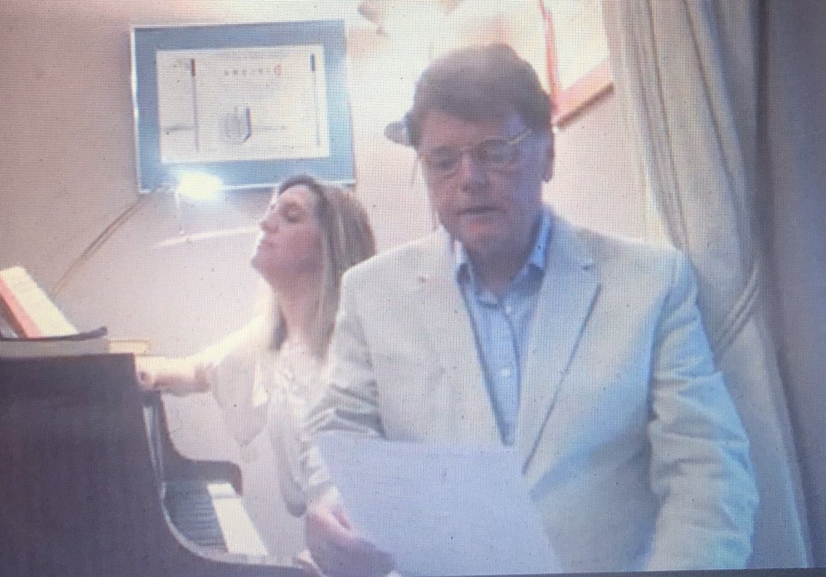 RIAMDublin's tweet photo. How much do we love this pair! Big virtual hugs to @DearbhlaPiano and @theddp for performing for us live from their living room #RIAMatHome Looking forward to Friday’s installment already https://t.co/oG95o9t622