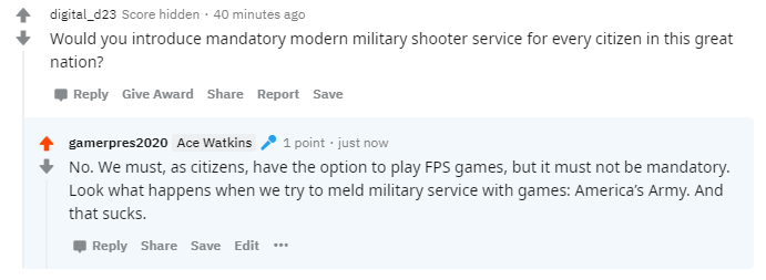 Mandatory FPS games don't work.