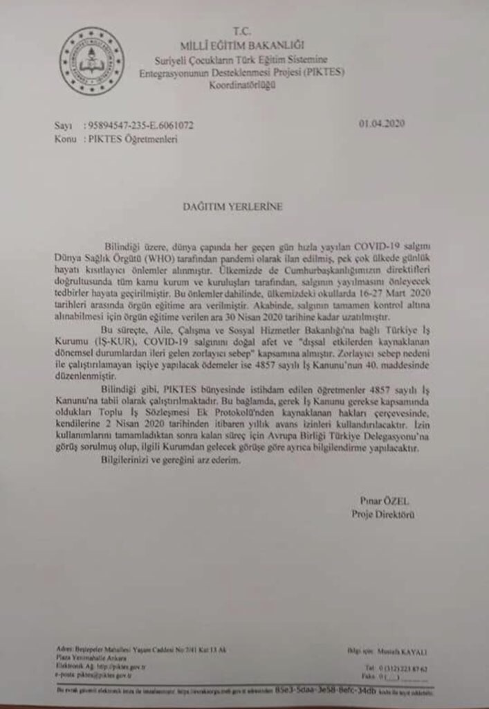 Ücretli öğretmenler ve usta öğreticilerin mağduriyetlerinin giderilmesi dolayısıyla <a href="/tcbestepe/">T.C. Cumhurbaşkanlığı</a>'ye ve <a href="/tcmeb/">Millî Eğitim Bakanlığı</a>'e teşekkür ediyor, #PICTES öğretmenlerinin mağdur edilmemesini, 4 bin civarındaki pictes öğretmeninin bir an önce kadroya geçirilmesini istiyoruz.