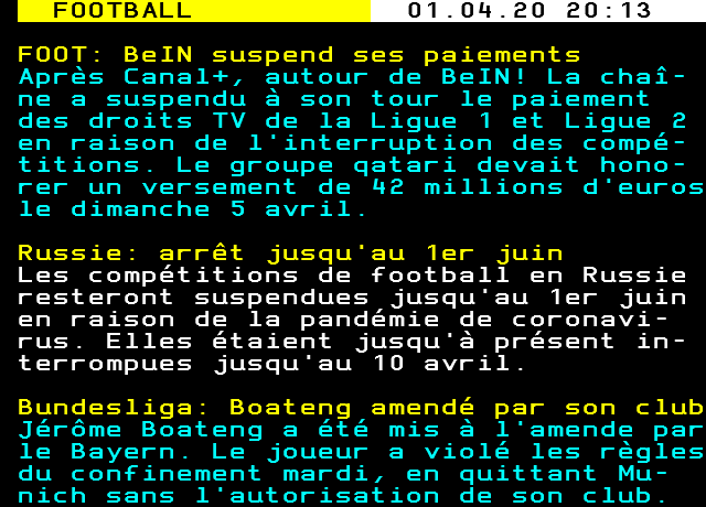 FOUT: BelN suspend ses paiements