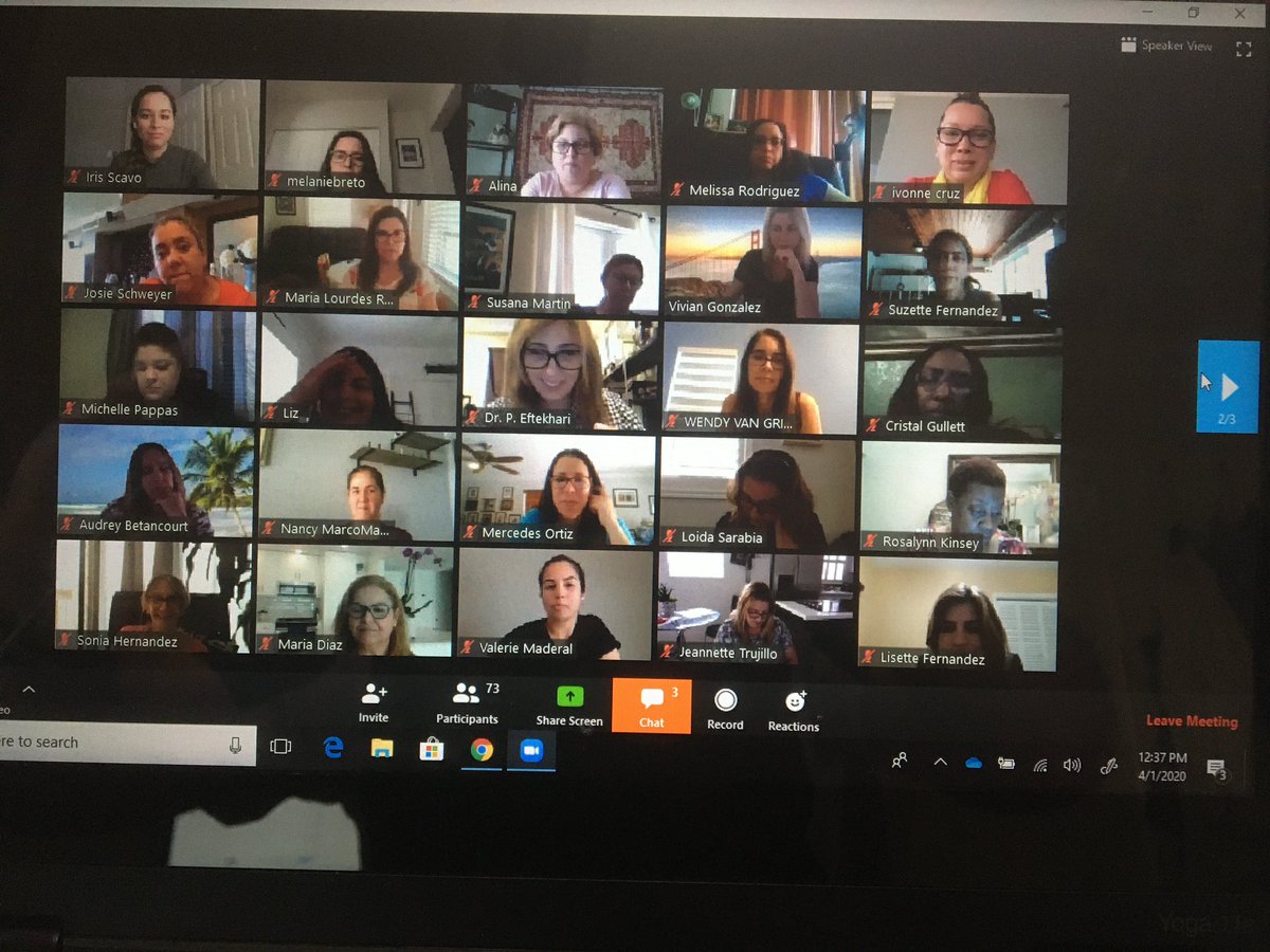 CWayK8's tweet photo. Our virtual faculty meeting was a success! #TogetherAtHome #distancemeeting #bilingualandbiliterate @MDCPSCentral @MDCPS https://t.co/XAdbbUR8q3