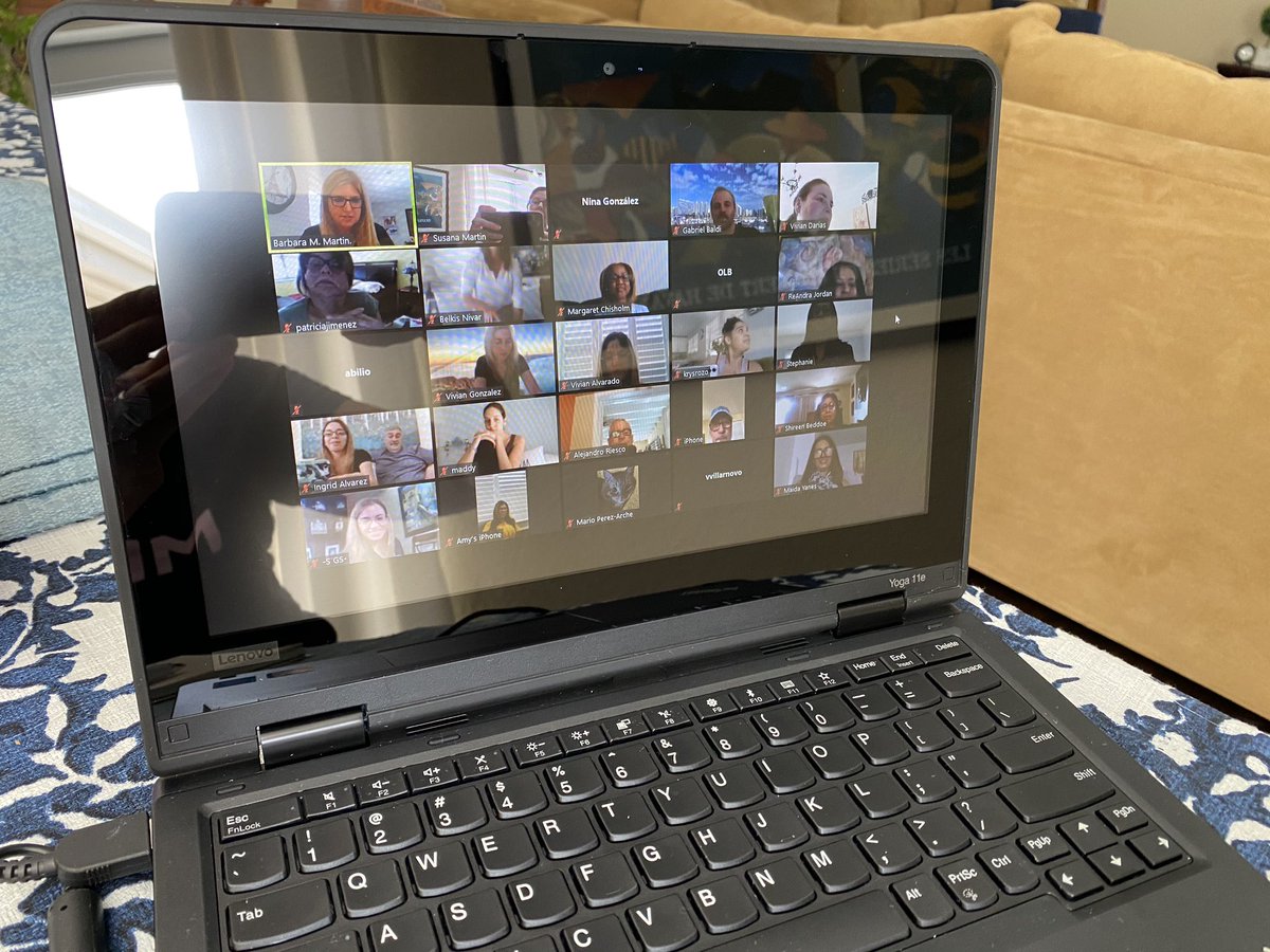 CWayK8's tweet photo. Our virtual faculty meeting was a success! #TogetherAtHome #distancemeeting #bilingualandbiliterate @MDCPSCentral @MDCPS https://t.co/XAdbbUR8q3