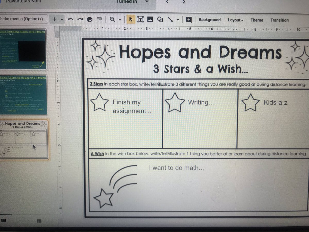 PatelLuvKinders's tweet photo. These Hopes and Dreams from my sweet Kinders on Google Classroom are breathing life into my hopes with @westlakecharter Distance Learning #wcsreflection thanks @ellen_klumb https://t.co/5Pj6KJF5na