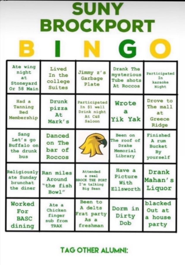 MalGal003's tweet photo. I am beyond upset that I was unaware of the lib rooftop thing 😭 and also- why no #SUNYboobs option?! 😅#SUNYbrockport 💚💛💚 https://t.co/Coa3lLKtXR