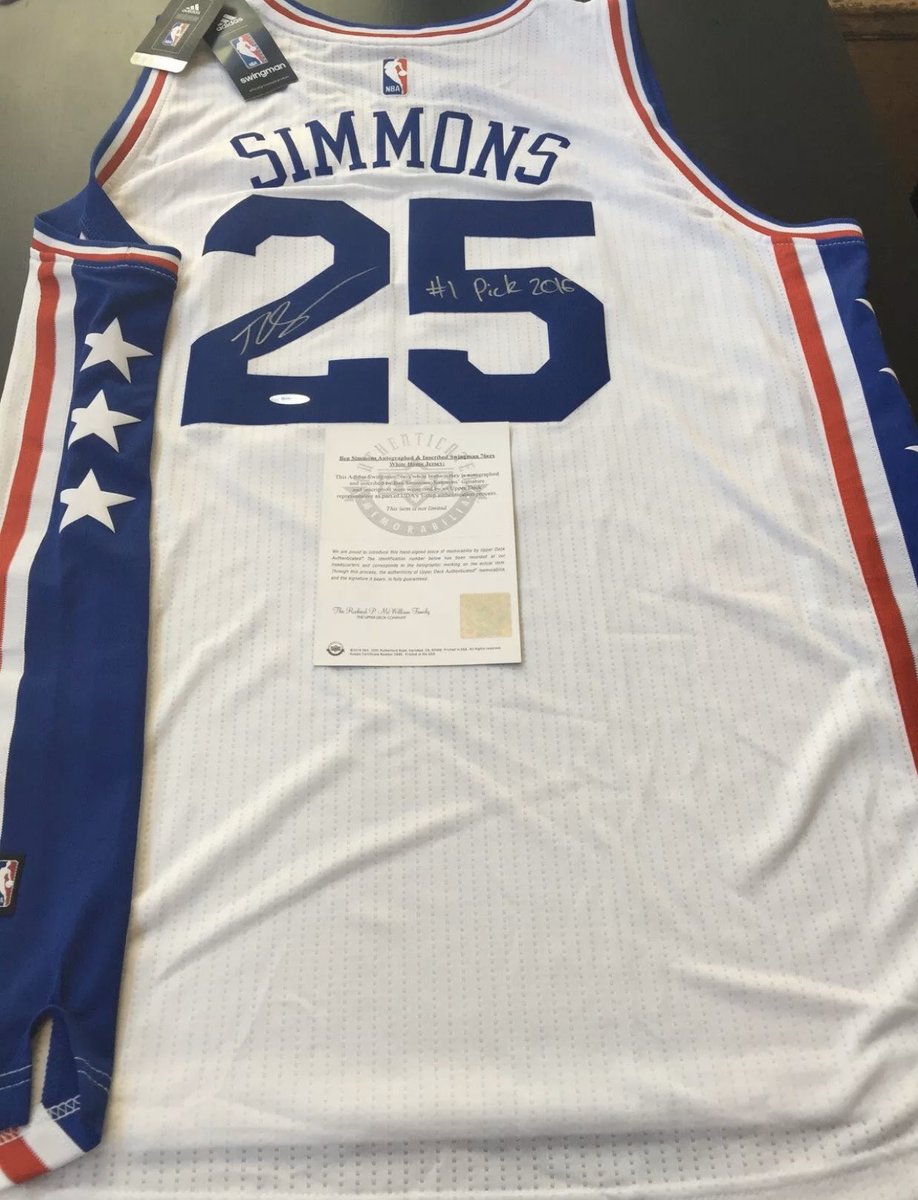 Didsimmons's tweet photo. Quarantine Give away!!!!!
A Ben Simmons autographed Jersey with the inscription “ 1st pick 2016”

 RT and follow me to be in the running!

Ends tonight at 8pm https://t.co/ly9HvOV5G4
