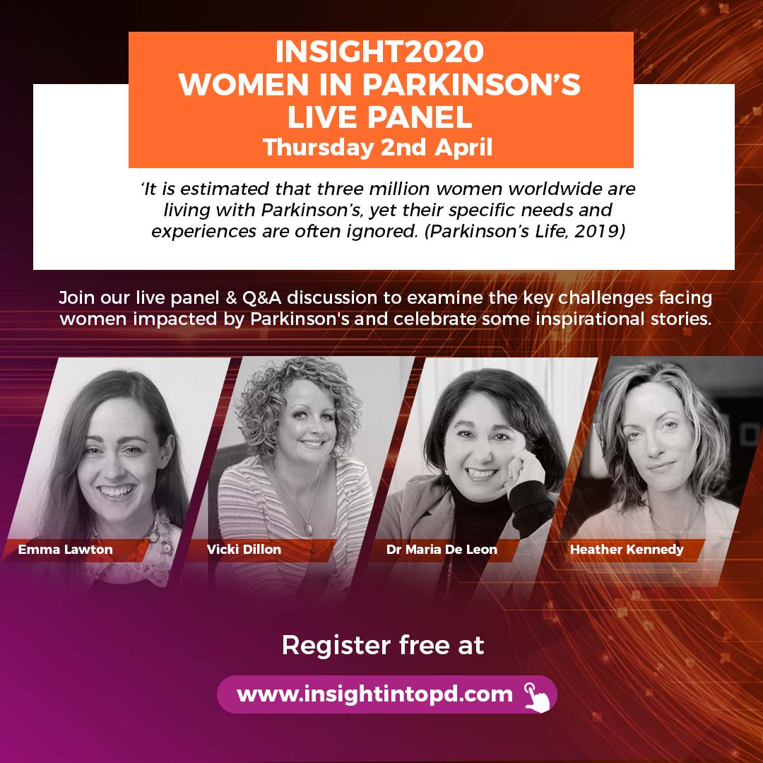 ParkinsonsEU's tweet photo. Don't miss day 2 of @InsighttoPd LIVE panel discussion - Women in PD with @ems_lawton
@voluptousvicki Dr. Maria De Leon &amp; chaired by @djdancingfool
 
Join in and register here: https://t.co/aegdl5rBDE 
#insightintopd #Parkinsons #WomenAndParkinsons https://t.co/zR4Ml32uJm