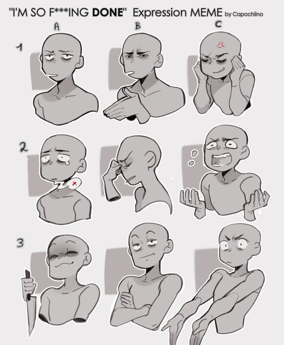 said expression challenge I came across today, made by Capochiino (tumblr: https://t.co/SDRaly2Wbq) kinda want to do some of these ahaha, well we'll see if I find the time ? 