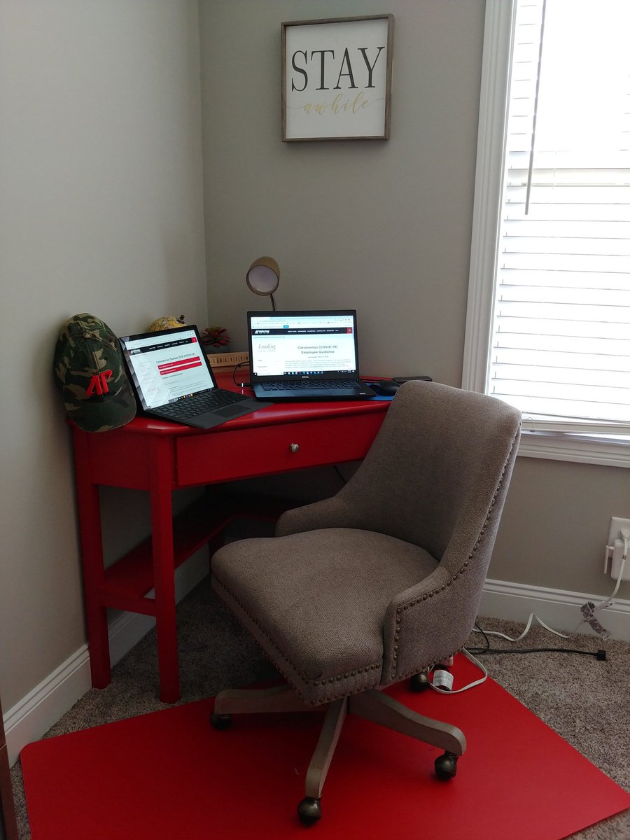 SheraineGilliam's tweet photo. @austinpeay My work space complete with the official bad hair day APSU cap nearby for all video calls where I have to show my face lol #govsgodigital https://t.co/pRmnyH0NaI