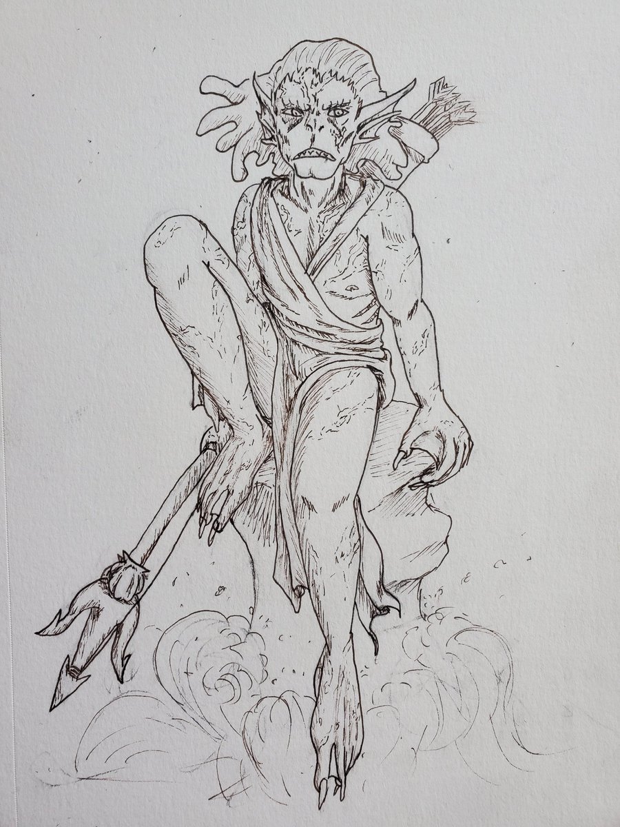foleydanni's tweet photo. New dnd character for my friends game starting Saturday 😁

#traditionalart #DnDcharacter #DnD #dndtriton #triton #characterdesign #illustration #art #commissionsopen https://t.co/o0QIc0HO1P