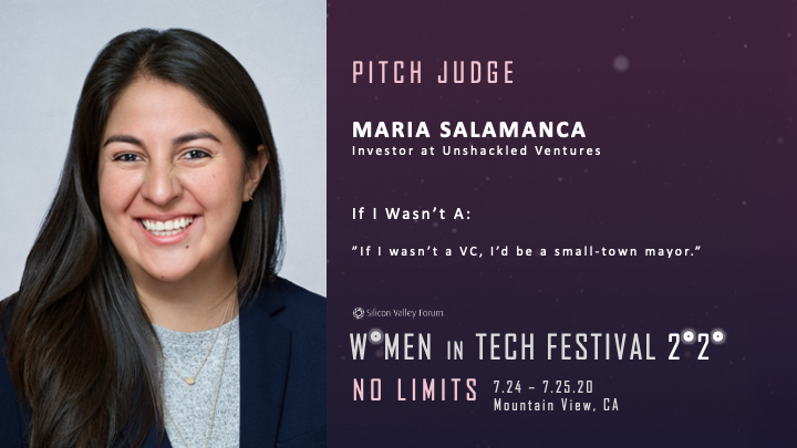 WiTFestival's tweet photo. Drumroll please......🥁@MariaSalamancaM with @UnshackledVC is going to be one of our pitch judges at our Women in Tech Festival this May! #WITF2020 @SVForum https://t.co/rIZJN568fG