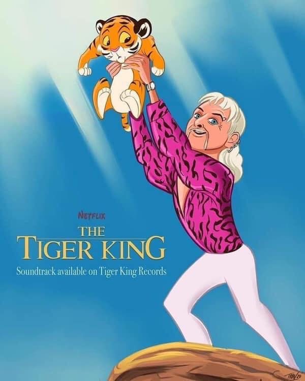 maroonband's tweet photo. Hey all you cool cats and kittens, it's time to reveal our first halftime show for next year: The Music of Joe Exotic! Y'all stay at home now so we can have football this Fall &amp; share this AMAZING show at DWS! (*Also seeking donations so we can buy 400 blonde mullet wigs.) https://t.co/GDgOKNT1U2
