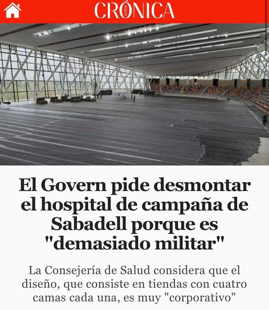 Diseño.. Muy corporativo.. Demasiado militar..
En serio? No quiero calificarlos, pero el Govern, la Consejería de Salud ¿no se da cuenta que tratan de la salud, de vidas, de ese pueblo que tanto nombran cuando les conviene?
Dejen trabajar a quienes lo hacen para salvar vidas!