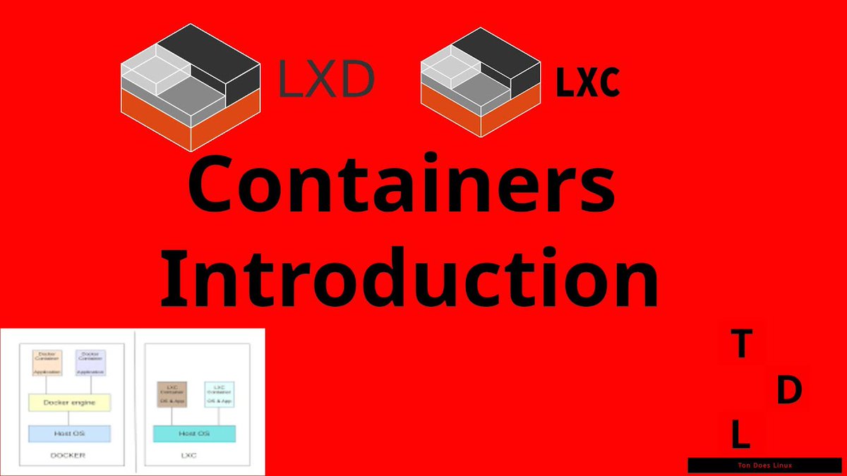TonDoes's tweet photo. Check out my latest video "Introduction to LXD/LXC Linux Containers"
Watch Now: https://t.co/vd5FQh0YEP
#tondoeslinux #linuxtutorial #lxd
(Posted via https://t.co/jDR99MK9mJ) https://t.co/PKHbVve4rM