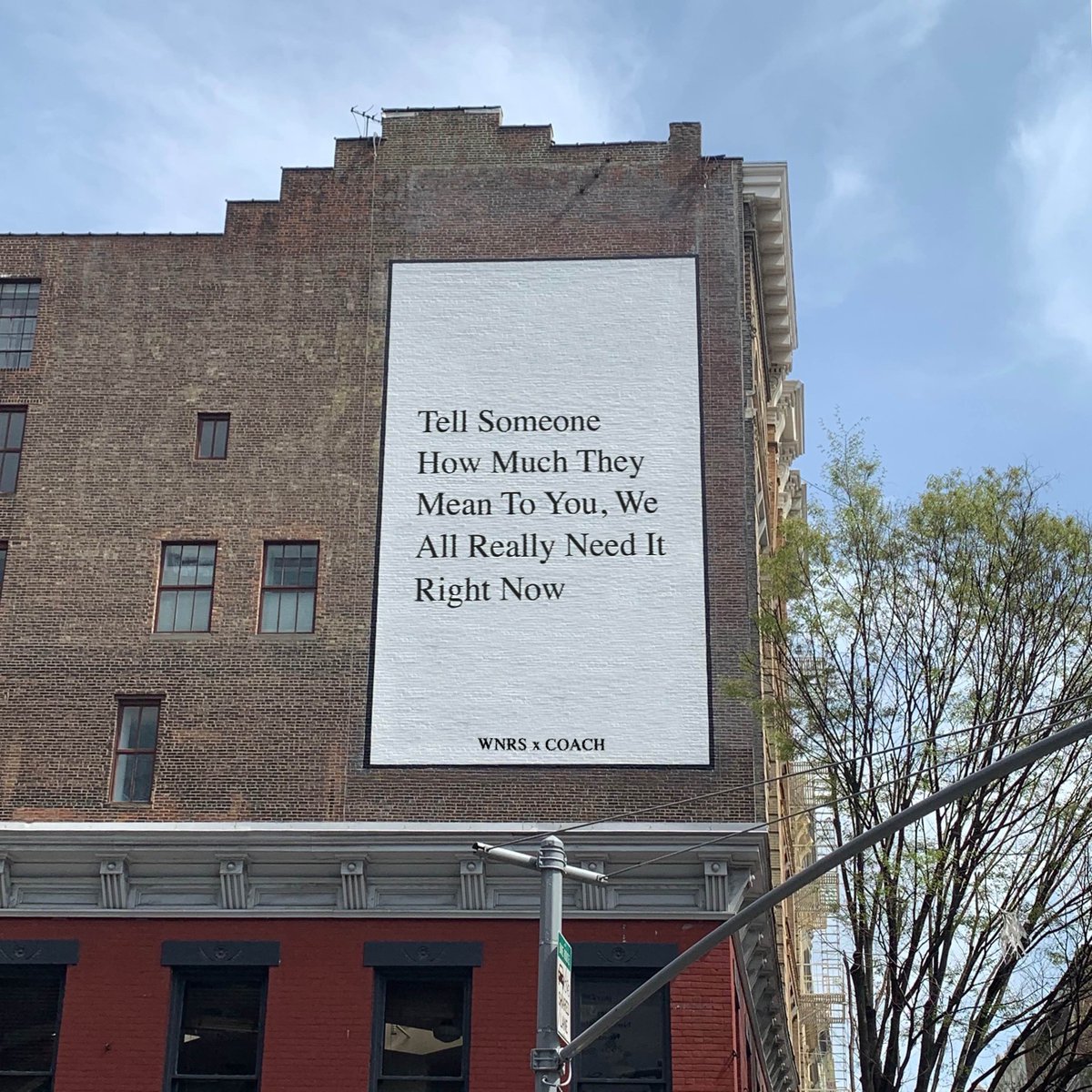 Coach's tweet photo. Good things come from looking up. Tell someone you love them today. #werenotreallystrangers #CoachNY https://t.co/MhwkFbP1MZ