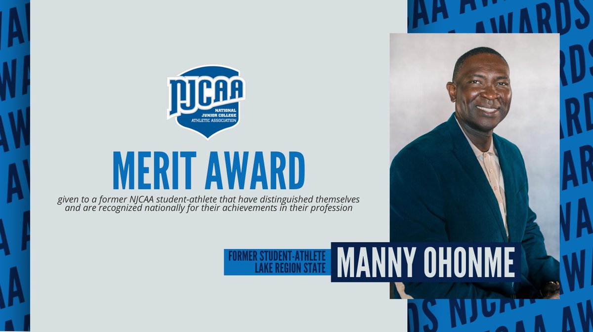 NJCAA's tweet photo. Former Lake Region State student-athlete, Manny Ohonme is named the recipient of the 2020 @NJCAA Merit Award.
Ohonme is the President & CEO of Samaritan's Feet, a nonprofit organization that has provided shoes to more than 7 million people worldwide.
๐ป https://t.co/gtzETeVEGz https://t.co/TRueUSZ4lW