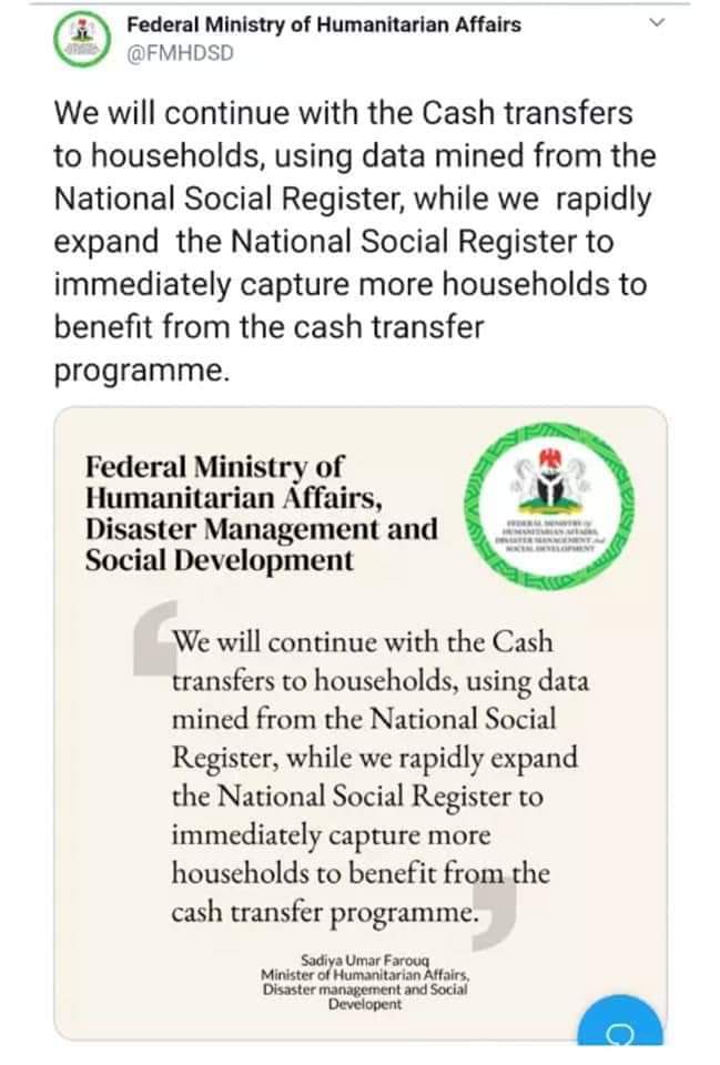 MubailuG's tweet photo. APC Looters are Cooking up lies to justify their looting of the treasury.
The so called National Social Register was only opened in her family.

@MBuhari @NGRPresident @BashirAhmaad @OfficialAPCNg @toluogunlesi @NGRSenate @FMHDSD 

@HAHayatu @HHMustaphaAA @atiku https://t.co/bqbCJg9uCu