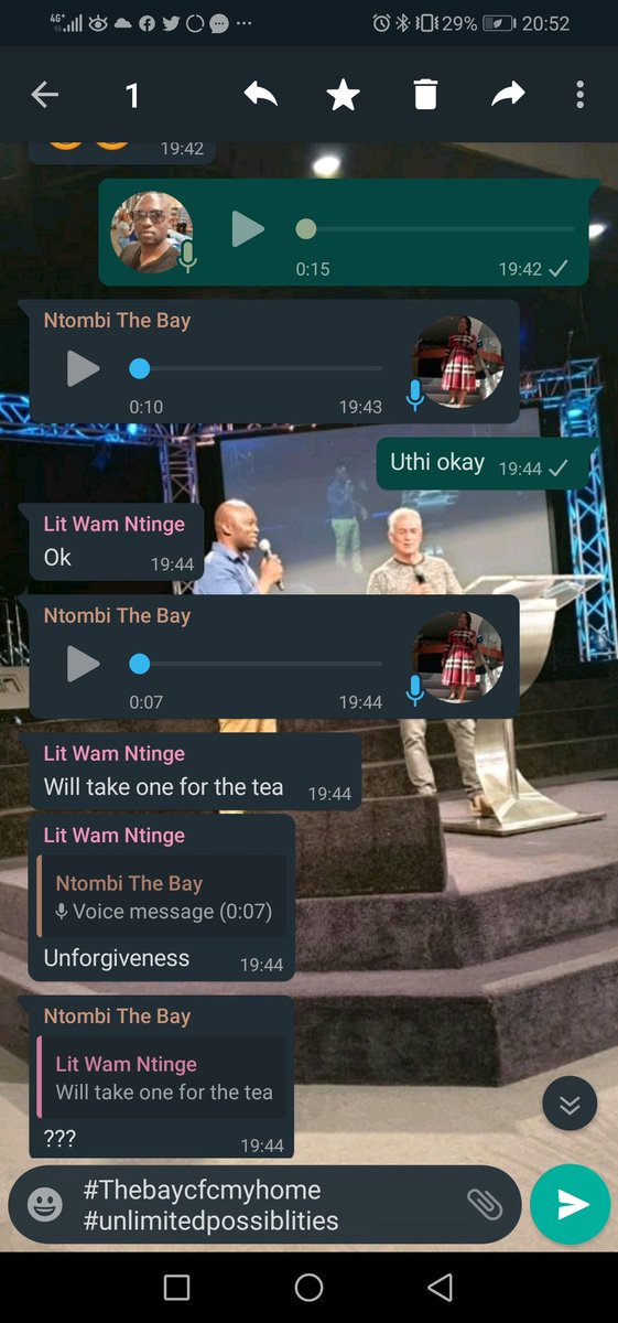ntingesir's tweet photo. Embracing the digital during #COVID19SouthAfrica #lockDownSouthAfrica  #Thebaycfc homecell meeting on whatsapp to stay connected and sharing the practical Word that we received from Apostle @allanbagg and @JanineBagg #unlimitedpossiblities #JesusIsLord https://t.co/Fd7ZOKz96M