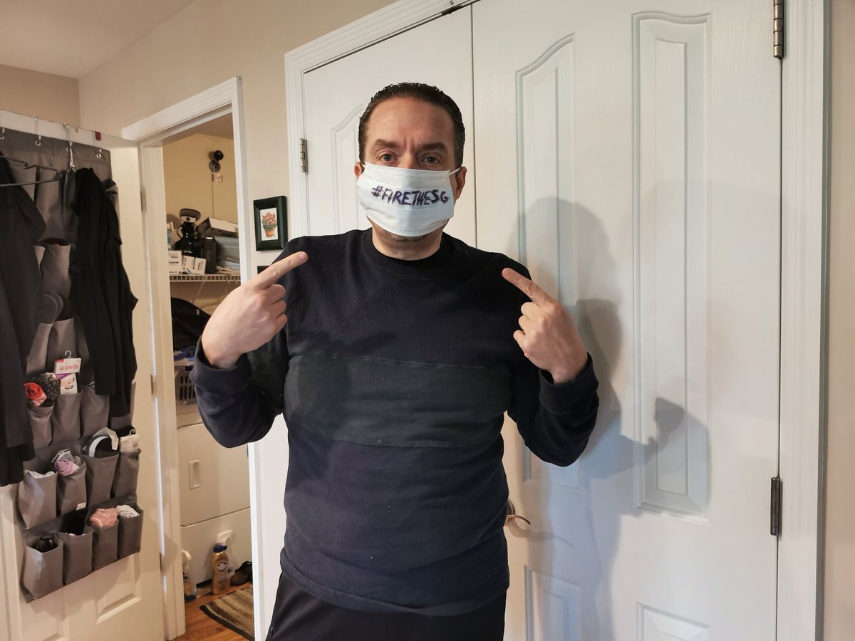 VapinGreek's tweet photo. Going out for essentials @Surgeon_General @JeromeAdamsMD with my limited edition mask! Let's make sure everyone know the best thing that could protect Americans is for you to be removed! #firetheSG https://t.co/eYtRYECQqH