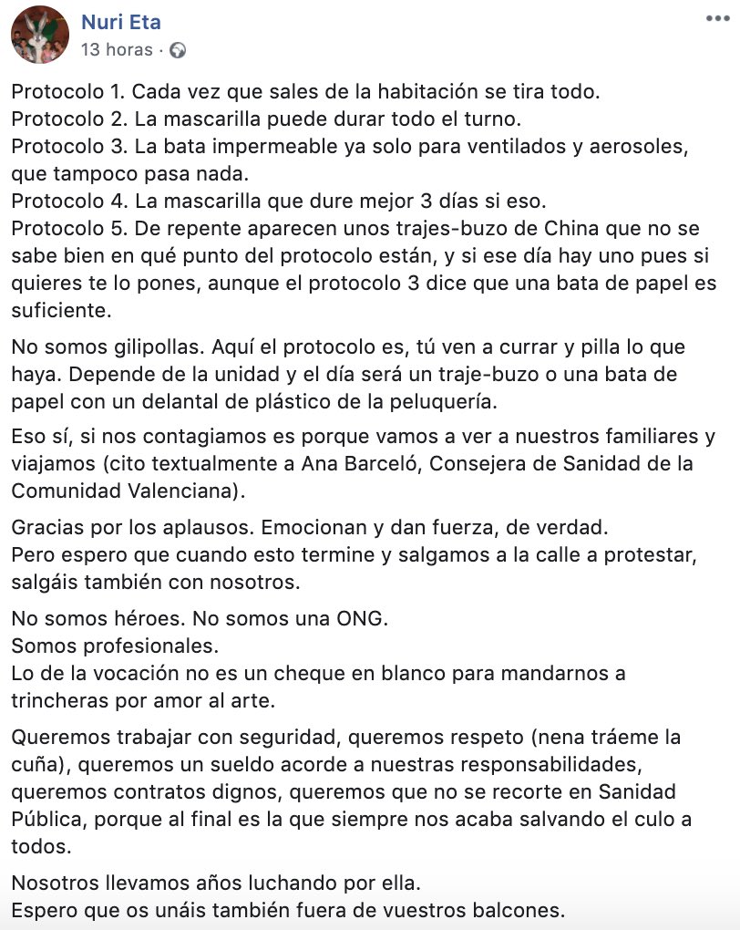 MdcnCabreada's tweet photo. NO SOMOS HÉROES. SOMOS PROFESIONALES https://t.co/5UCAe22CBR