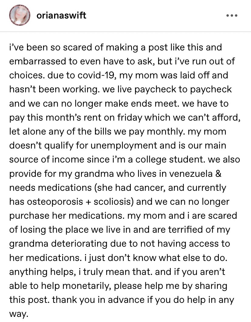 orianaswift's tweet photo. hi guys. it’s really hard for me to make this post, but this is my current situation right now and i’d really appreciate any help i can get. i don’t know what else to do. i’d also be really grateful if you could help me by RT this post.
my paypal: https://t.co/HPZwdGJI2H https://t.co/BPuFOrLQpW