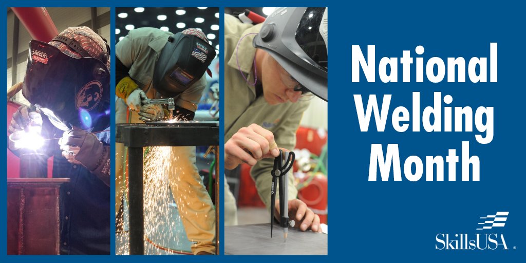 SkillsUSA's tweet photo. April is #NationalWeldingMonth! SkillsUSA will be sharing interesting welding stories every week on our social media channels. Share your #welding story with us in the comments below! https://t.co/lDREu4Mxrc