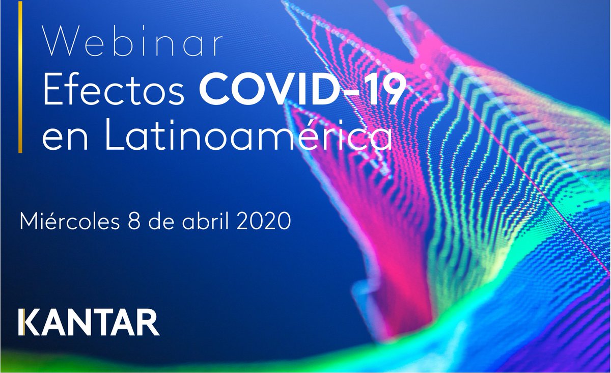 KantarLatam's tweet photo. ¡No te lo pierdas! El próximo miércoles 08 de abril, los expertos de #Kantar mostrarán cuáles han sido los efectos del #COVID19 en el mundo de la comunicación en Latinoamérica. Inscríbete gratis al #Webinar en: https://t.co/dFe71ET5Vi https://t.co/IzZQSVkWL9