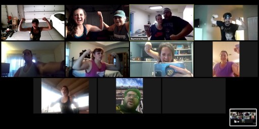 DenverTFW's tweet photo. Welcome to the #digitaldojo! Nothing keeps these Warriors from #fourdaysforlife. We're still getting stronger together with workouts on Zoom, where there's plenty of room for energetic practices, a few photo ops, and, of course, digital high fives and Warrior roars. #TFWDenver https://t.co/Xdov9ldzP8