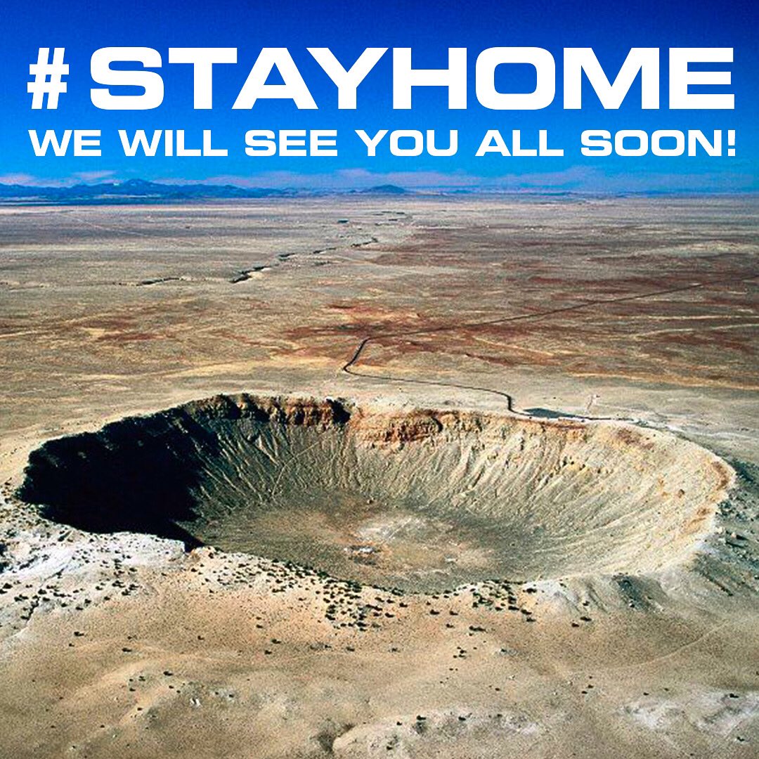 To our valued guests and friends: The Meteor Crater is temporarily closed until further notice to help fight the pandemic. We encourage you to #stayhome and help #flattenthecurve so we can all be back soon! #meteorcrater #meteor #winslow #flagstaff #stayhealthy