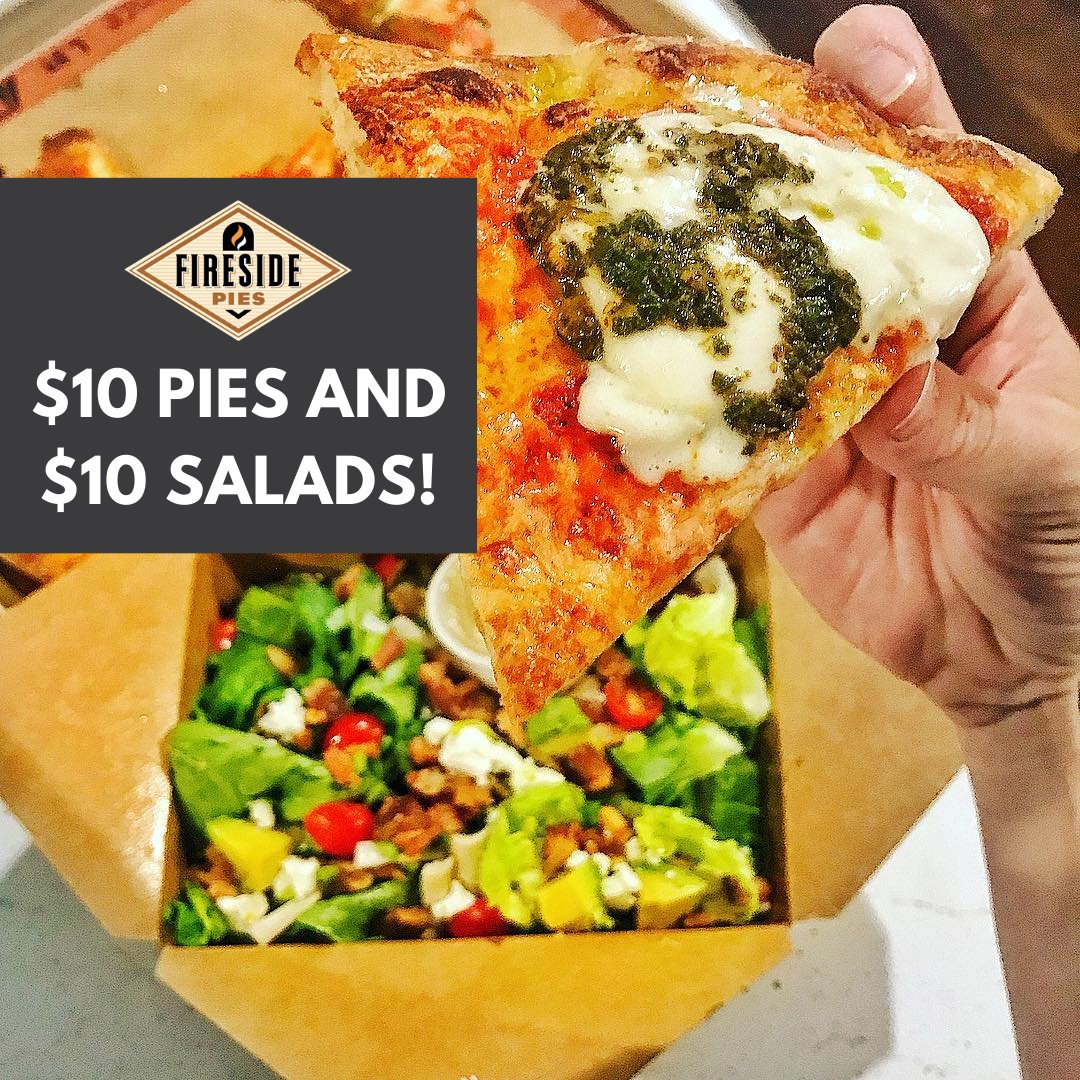 FiresidePiesDFW's tweet photo. This is not a joke… We have $10 pies and $10 large salads every single day! Call us direct for curbside or takeout. 🍕🥗
@dinnerbellskitchen

#FiresidePies #DallasFoodie #DallasEats #DallasPizza #PizzainDallas #DFWEats #WeDeliver #CurbsidePickup https://t.co/Ff5xtIG1iG