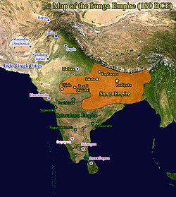 1. Pushyamitra Sunga ( 185-149 BCE)The first emperor of Sunga dynasty, killed the last emperor of Mauryan dynasty named Brihadartha, was a Brahmin and a Commander-in-Chief of the army, before becoming an emperor.Image of a coin and extent of Sunga dynasty, respectively.