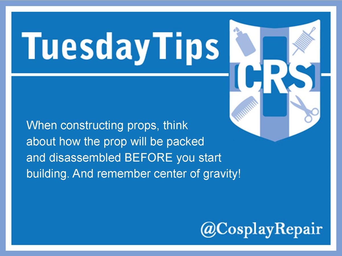 CosplayRepair's tweet photo. How far do you typically travel for cons? #TuesdayTips #CosItBreaks https://t.co/CeNwpMKfBC