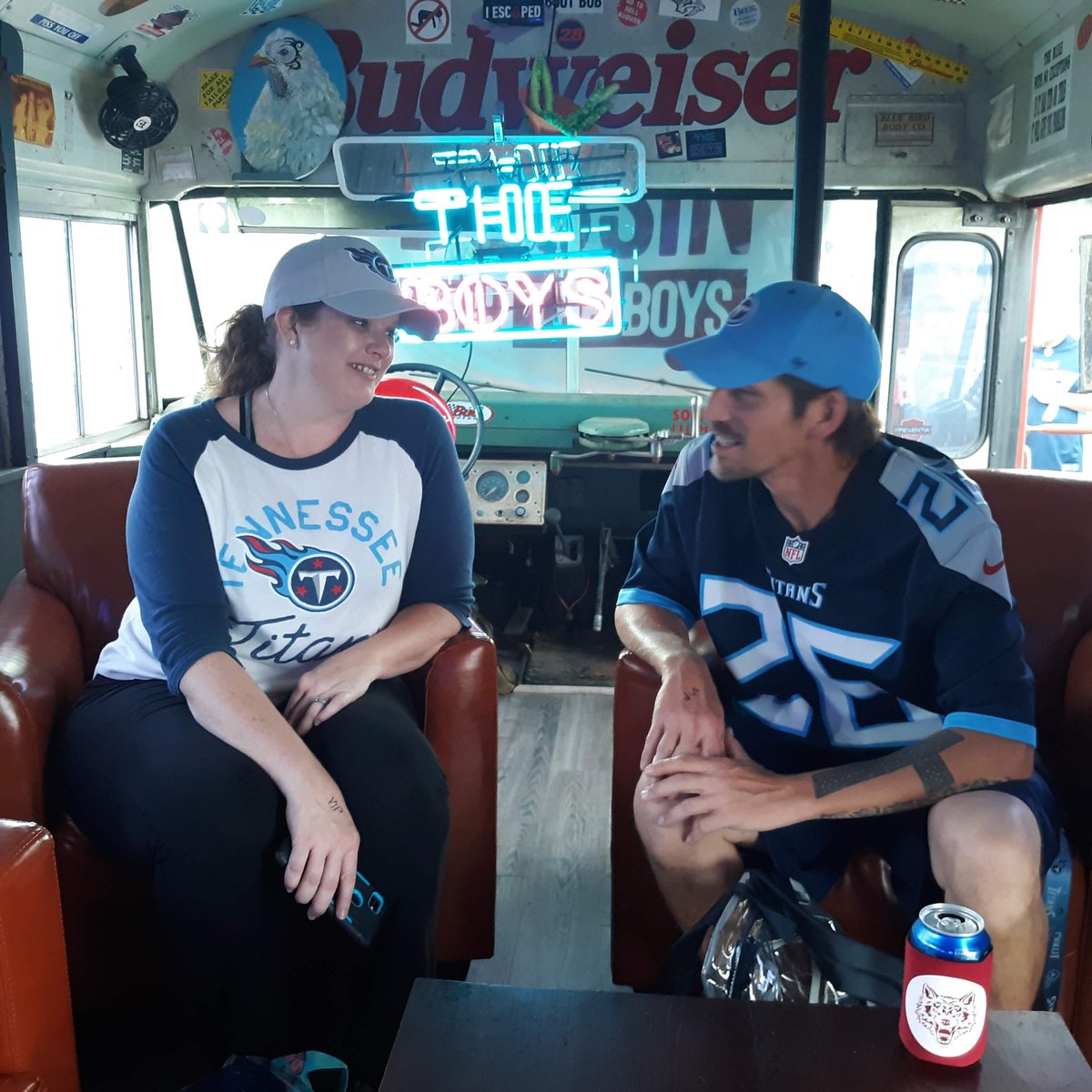 TimtheTitansfan's tweet photo. @KentCoffeeTree @Titans @_willcompton She even got to set in Comp's seat. The Boy took this pic. #RIPNeely https://t.co/ZmshX3lQQs
