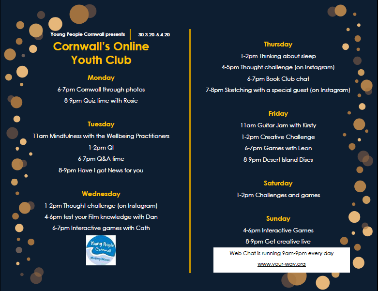 CYouthworker's tweet photo. Come and join us at Cornwall's online youth club #youthwork #youngpeoplecornwall  @YPCmakingwaves https://t.co/iKf5lCC90V