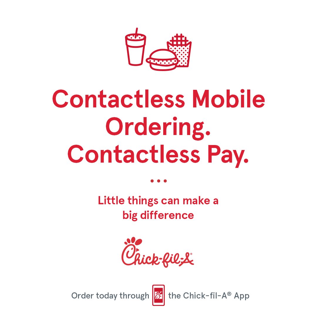 CFALombard's tweet photo. The Chick-fil-A® App offers contactless mobile order and pay for drive-thru, curbside and delivery meals, where available. https://t.co/LXfOinsA5M