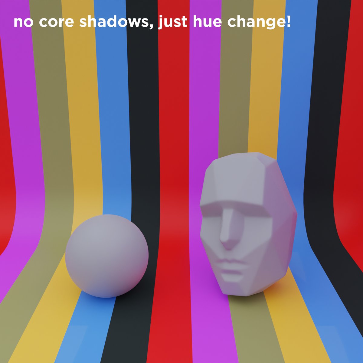 See how minimized the core shadows are here, but notice the variety of hue shifts caused by the ground.