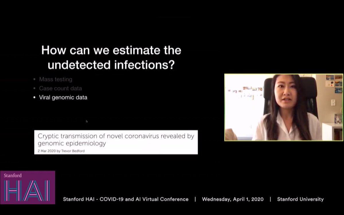 StanfordHAI's tweet photo. Quantifying the total number of COVID-19 infections is key to understanding how long it will take to contain the epidemic. Lucy Li uses viral genomes and WHO time-series data to identify the number of unreported infections. https://t.co/0jmp7PZpXN https://t.co/oyfbNRZF3F