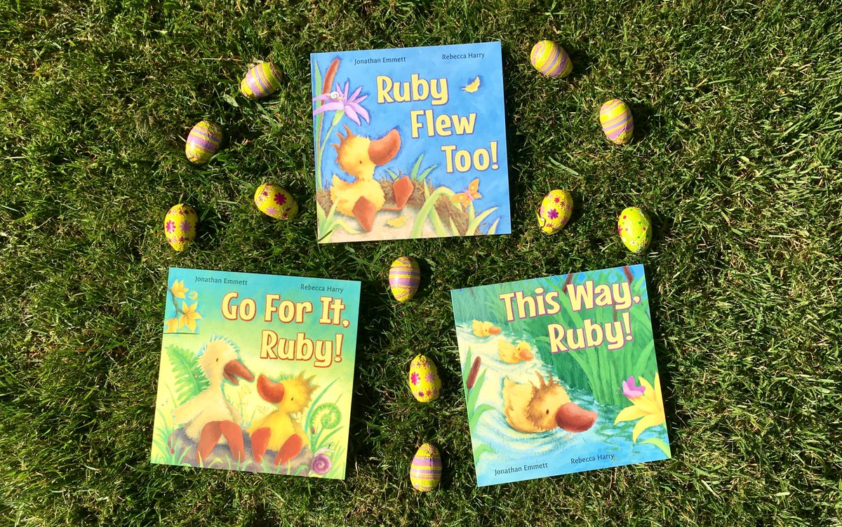 JonathanEmmett's tweet photo. 🥚🐣🐥📖🐥🐣🥚
Celebrate Easter with these cracking #RubyTheDuckling picture books, by me and @BekHarry1, available from https://t.co/wmsuxM3XPj
#RubyFlewToo
#ThisWayRuby
#GoForItRuby
#EasterBooks
#EasterReads https://t.co/EVnPaTKjll