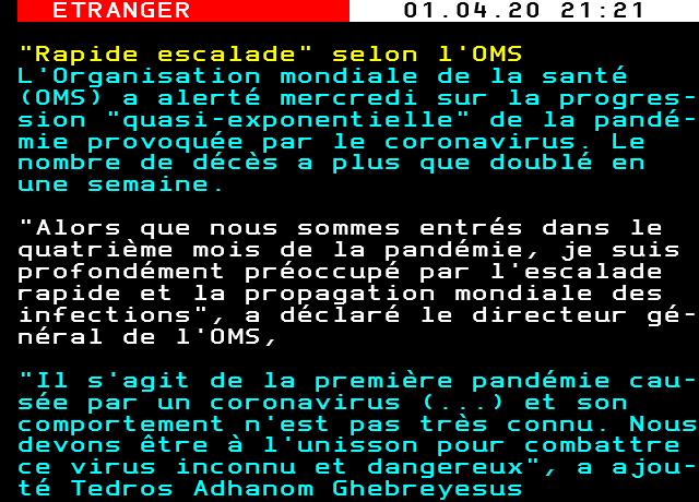 "Rapide escalade" selon l'UMS