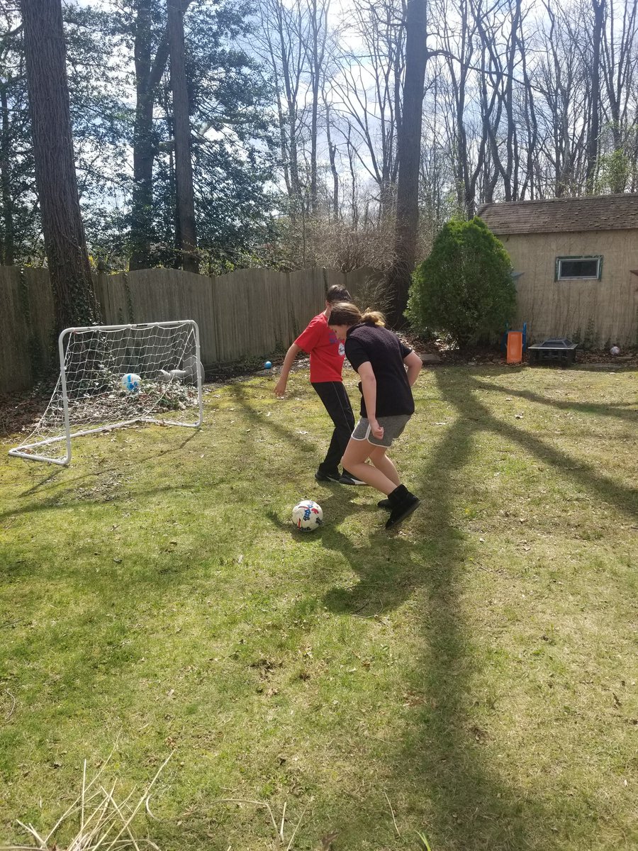 Getting some physical education in with a game of backyard soccer. <a href="/BirchesElem/">Birches Elementary</a> <a href="/Official_BHMS/">Bunker Hill Middle</a>