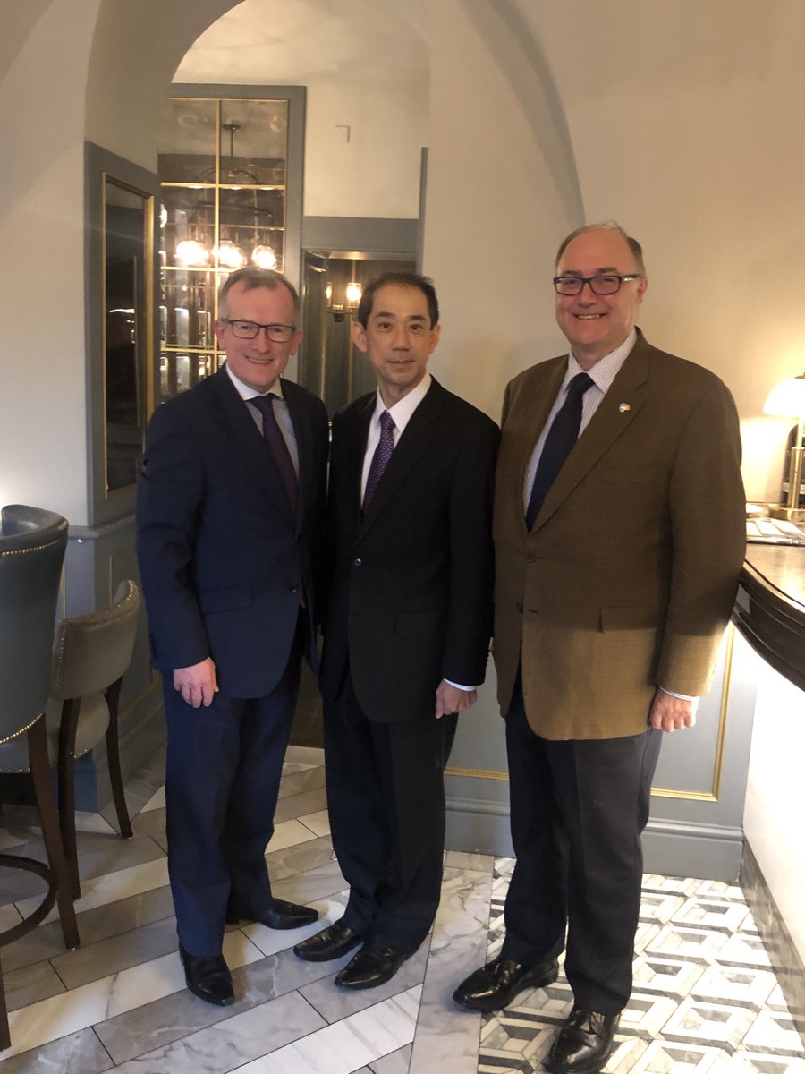 NiallGibbons's tweet photo. Delighted to talk tourism by phone today with friend and colleague H.E. Paul Kavanagh, Ireland’s Ambassador to Japan. While the Olympic Games are postponed, they will still be a great focus for 2021. We look forward to continuing our friendship with Japan. @mkitano22 https://t.co/cQjvNa2Lrn