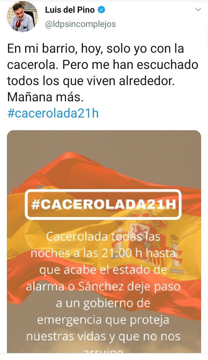 FrancisRuizp's tweet photo. Este es el que ha organizado la cacerolada y no ha podido convencer ni al vecino de al lado https://t.co/OemrYcjlip