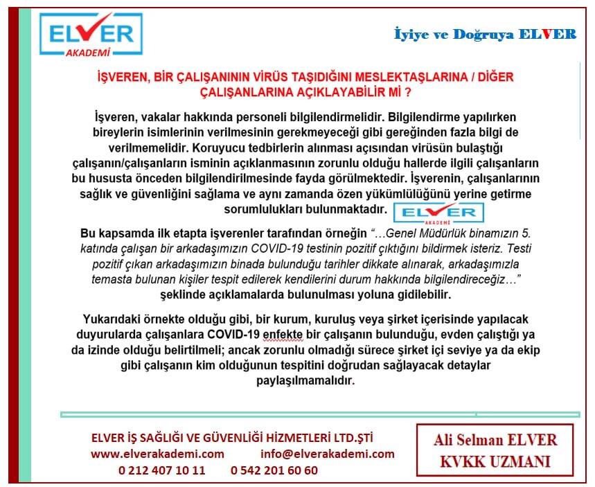 COVİD 19- KORONAVİRÜSE YAKALANAN KİŞİ AÇIKLANABİLİR Mİ?