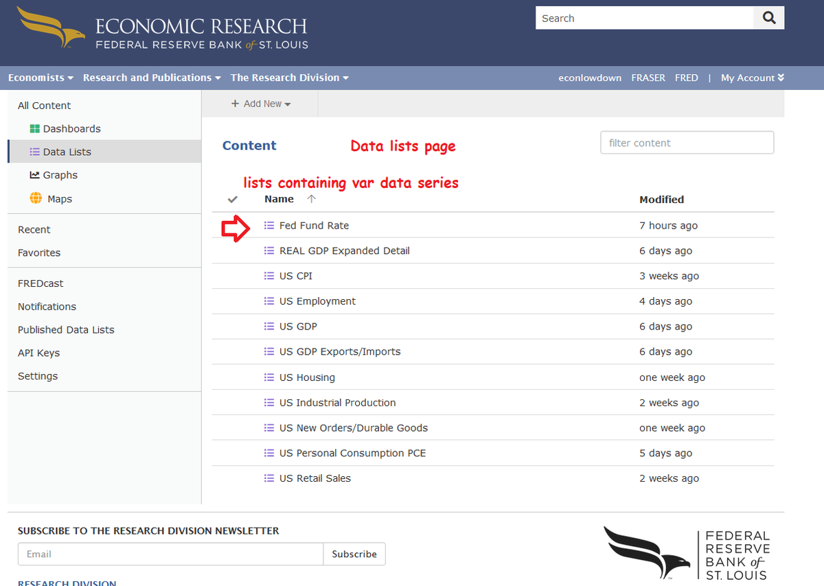 KNOWLEDGE BASE - (FA) Links https://fred.stlouisfed.org/series/CES0500000011 https://research.stlouisfed.org/useraccount/ we can have a user acct at the StLouis FRED and build a deep eco data repository from data series available there and which can be downloaded into excel in one shot