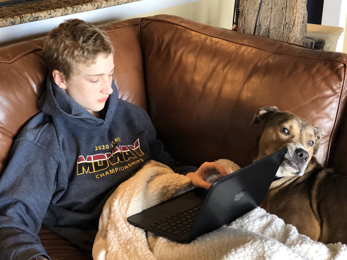 bbnursebones's tweet photo. Braden needed help with his school work today. #CalvertLearns #CalvertGetsItDone https://t.co/LdfSXGkS7A