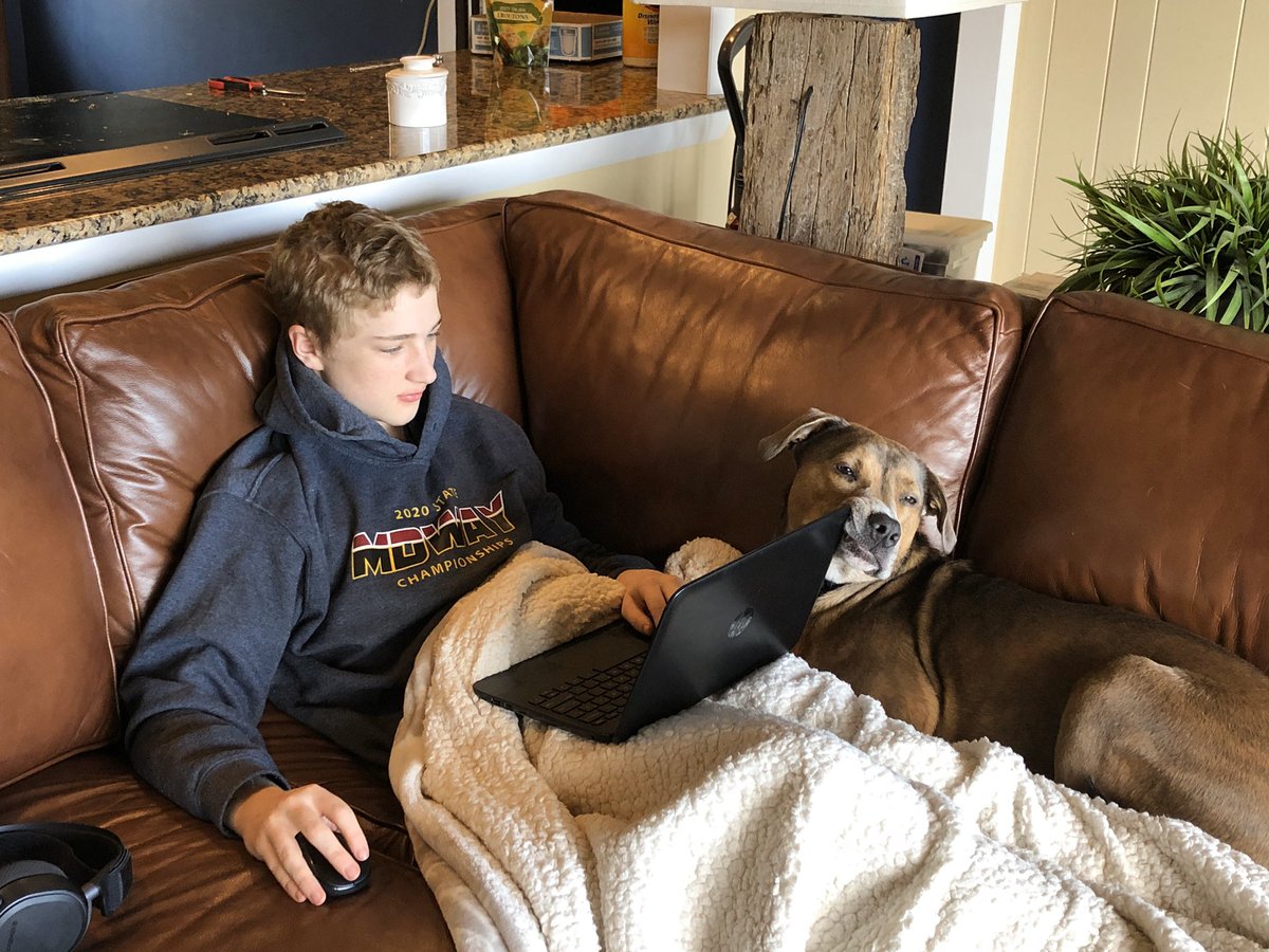 bbnursebones's tweet photo. Braden needed help with his school work today. #CalvertLearns #CalvertGetsItDone https://t.co/LdfSXGkS7A