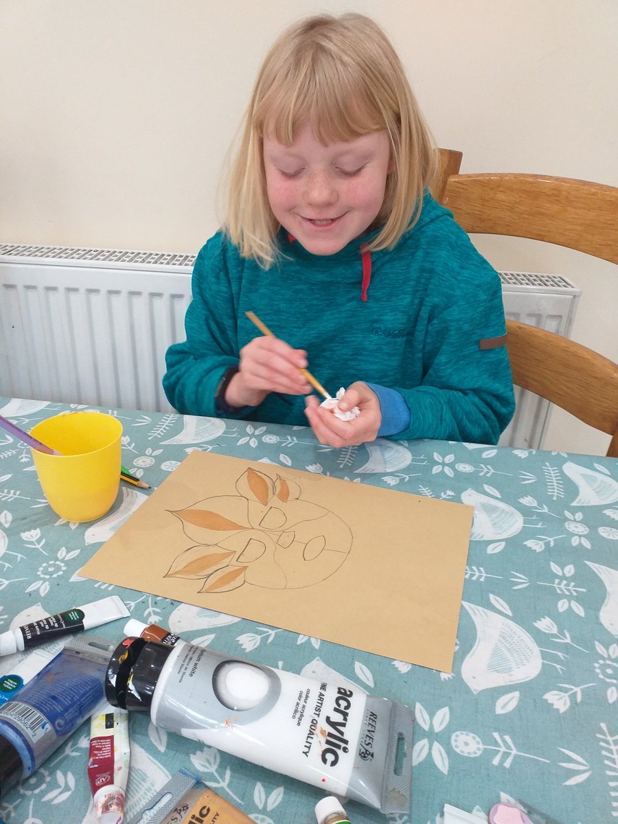 clairelawrie80's tweet photo. #StCathsathome Drawing and painting African masks. https://t.co/aaB8J572A1