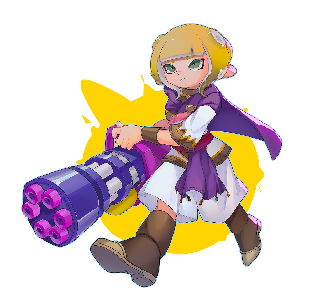 Fourth commission for @Choob_T! It's Sheba from Golden Sun as an Octoling. Thanks again Tim!