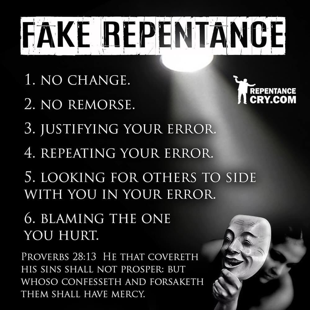 repentancecry's tweet photo. IS YOUR LIFE CHARACTERIZED BY FAKE REPENTANCE? https://t.co/4MTHT4VDsX