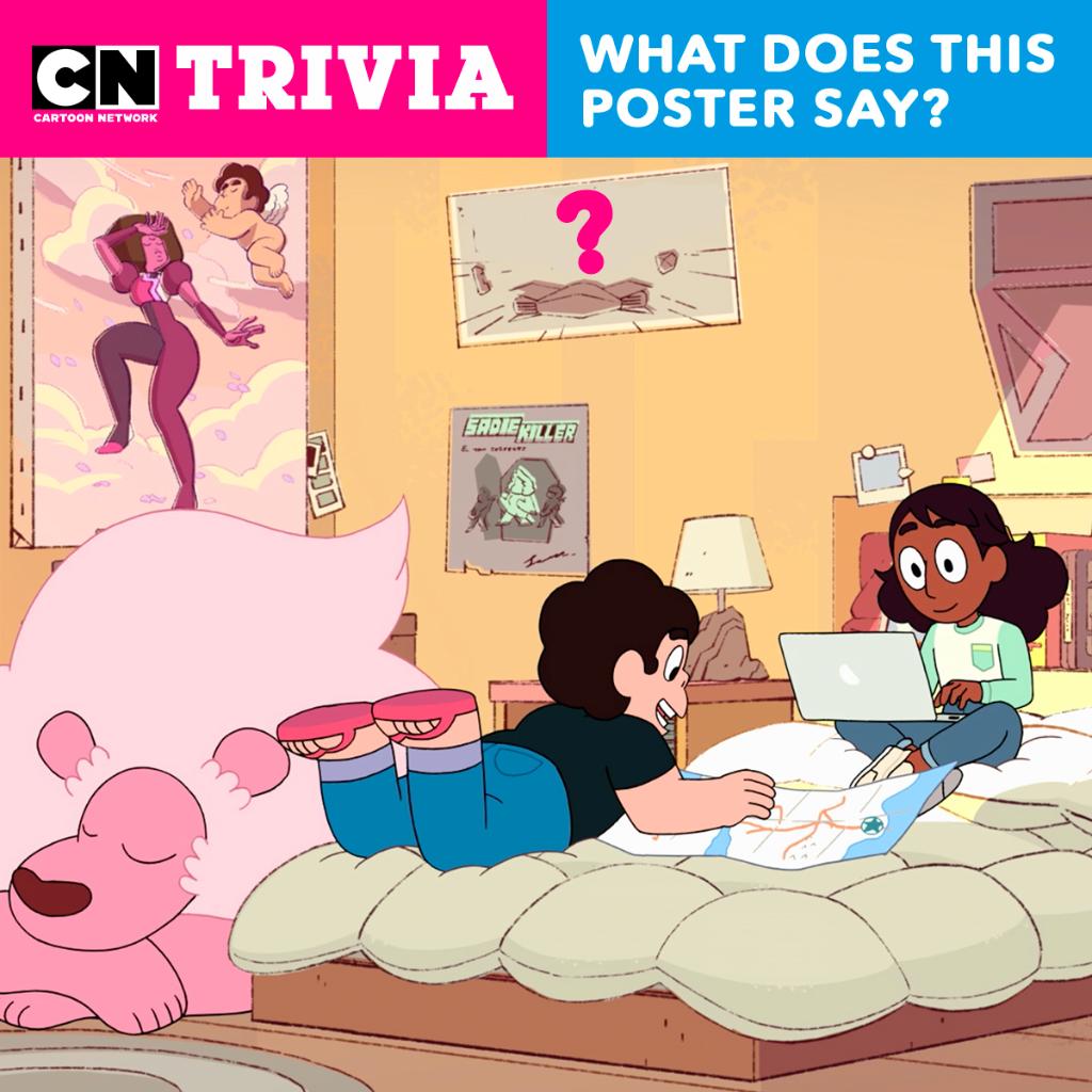 Here's a hint... ⭐️⚔️ Do you remember what this poster in Steven's room says? 

#CNCheckIn #StevenUniverseFuture #CartoonNetwork