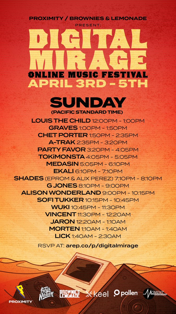 ProximityM's tweet photo. DIGITAL MIRAGE SET TIMES. https://t.co/DdV3fkbT6r